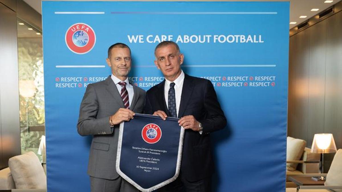 TFF Başkanı Hacıosmanoğlu, UEFA Başkanı Ceferin ile görüştü